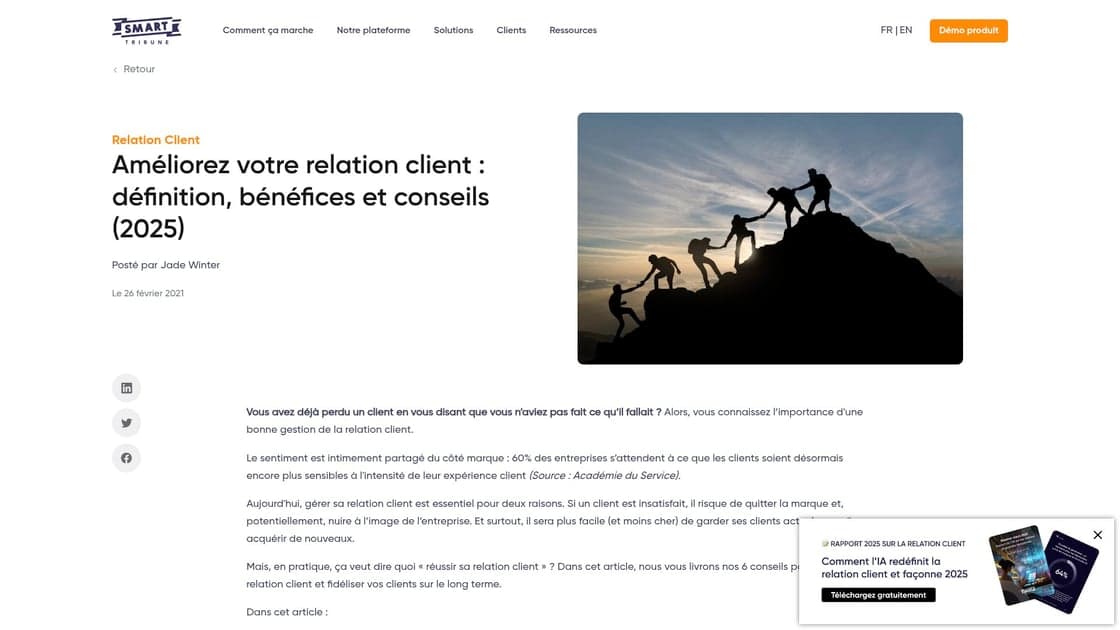 Optimisation de la relation client