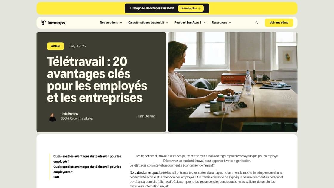 Avantages du télétravail et environnements numériques